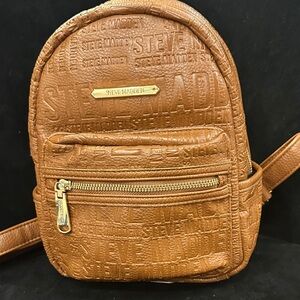 Steve Madden Embossed Tan Backpack